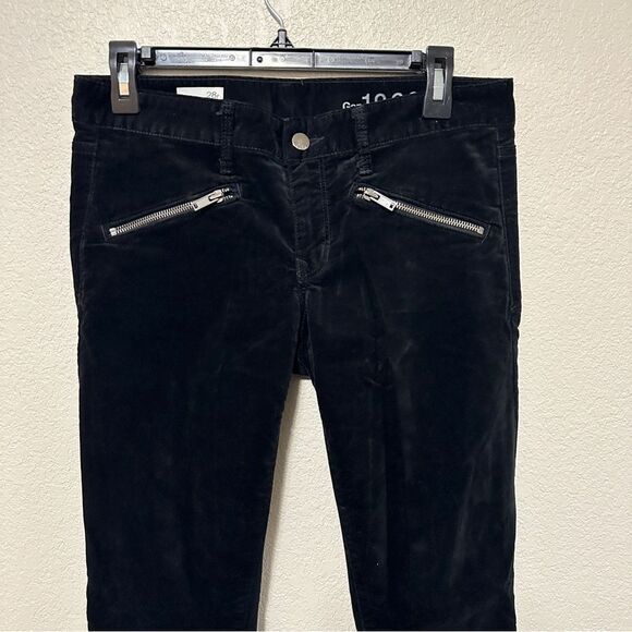GAP 1969 Black Velvet Always Skinny Jeans w/zipper detail - Picture 4 of 9